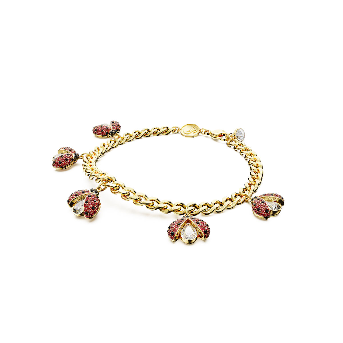 Swarovski Ladybug, Red, Gold Idyllia Bracelet